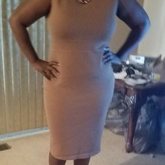 New York & Company Tan Sleeveless Dress w/Side Button Detail XL - Picture 15 of 16